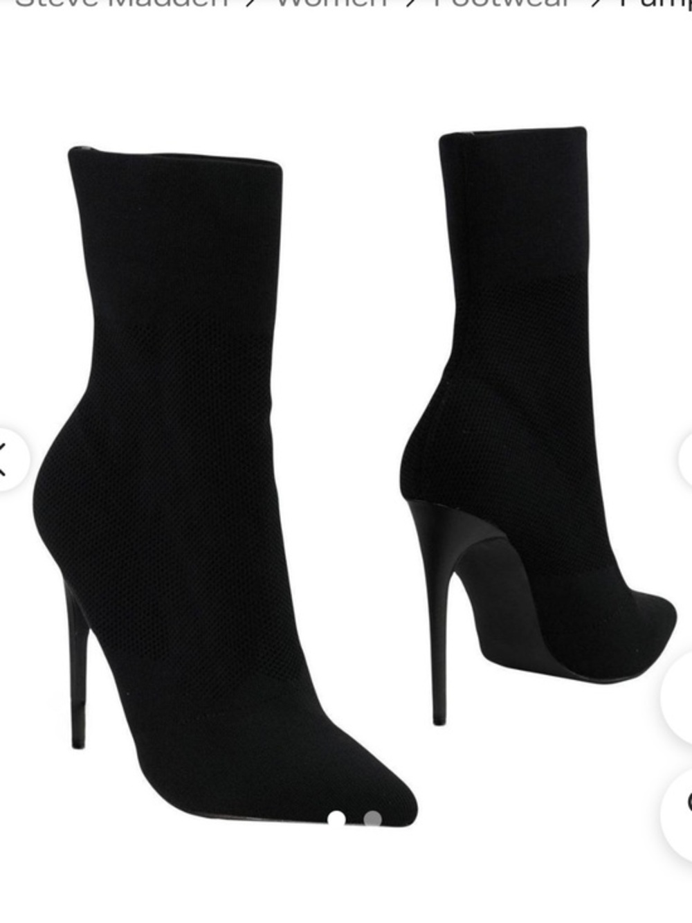 Shoe Republic LA Shimmer Black Velvet Heels Boots